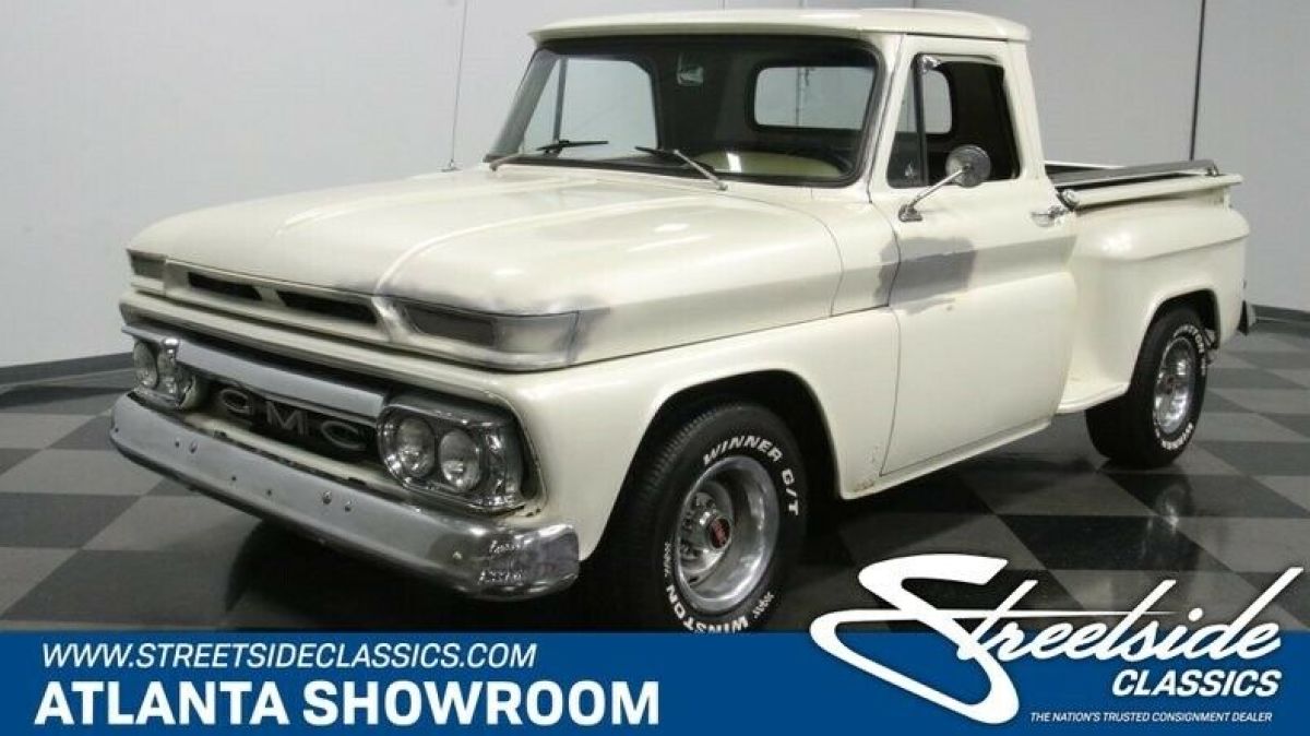 classic vintage chrome gmc c15 stepside 305 v8 auto transmission white 1965 GMC C-15 Stepside