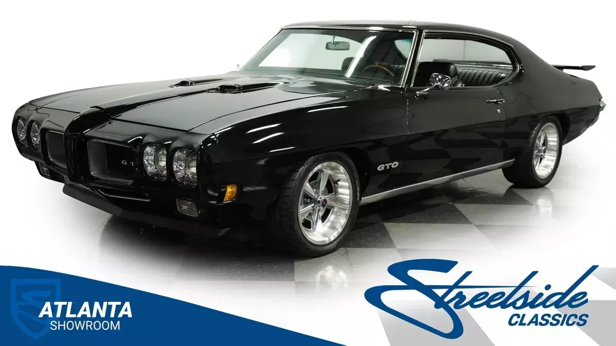 classic vintage chrome gto 400 v8 manual transmission black 1970 Pontiac GTO