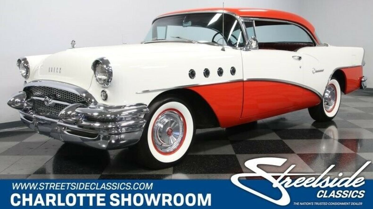 classic vintage chrome hardtop wide white walls 1955 Buick Century Riviera