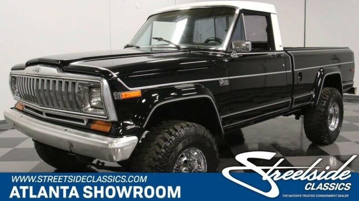 classic vintage chrome jeep j10 4x4 pickup 360 v8 auto transmission black 1984 Jeep J10 4x4