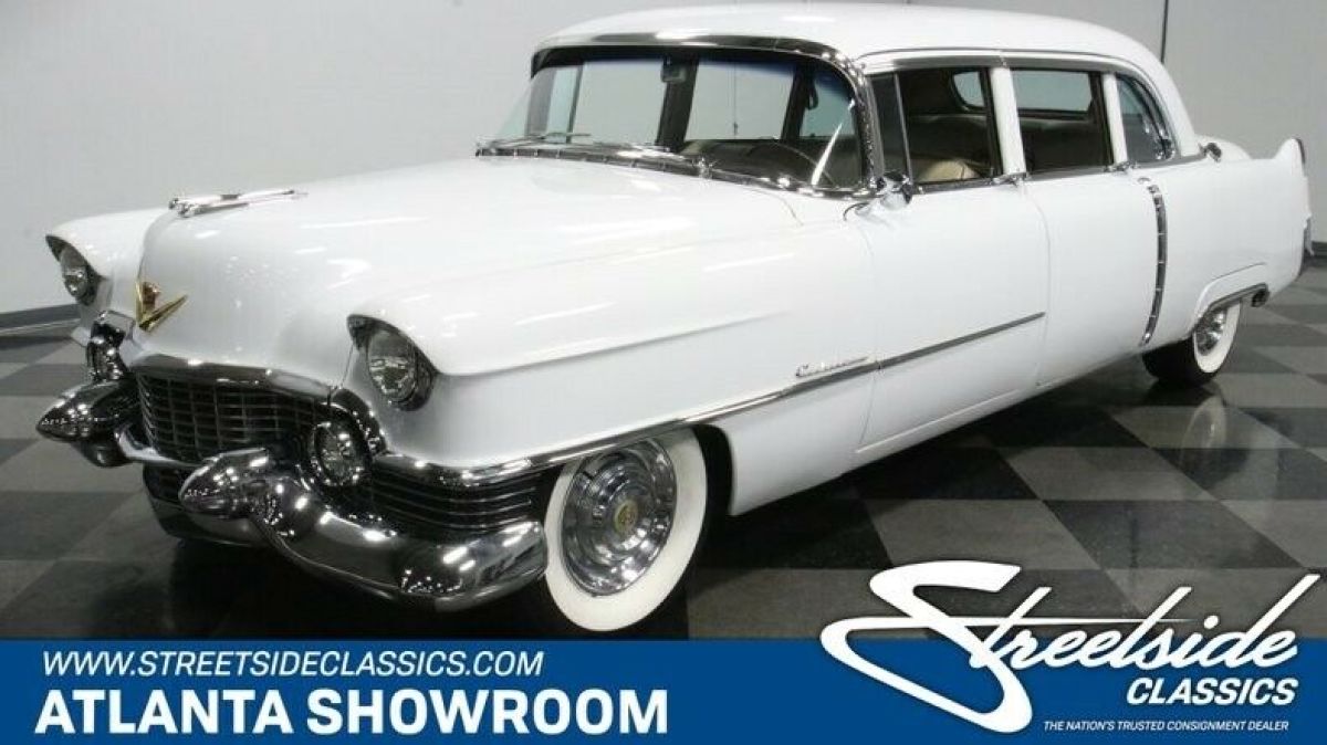 classic vintage chrome luxury caddy series 75 limo 472 v8 auto trans white 1954 Cadillac Fleetwood Series 75 Limo