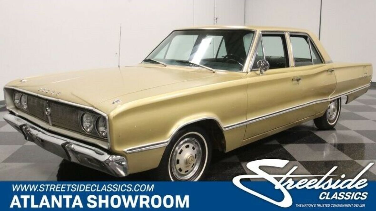 classic vintage chrome mopar 318 v8 auto transmission gold metallic 1967 Dodge Coronet