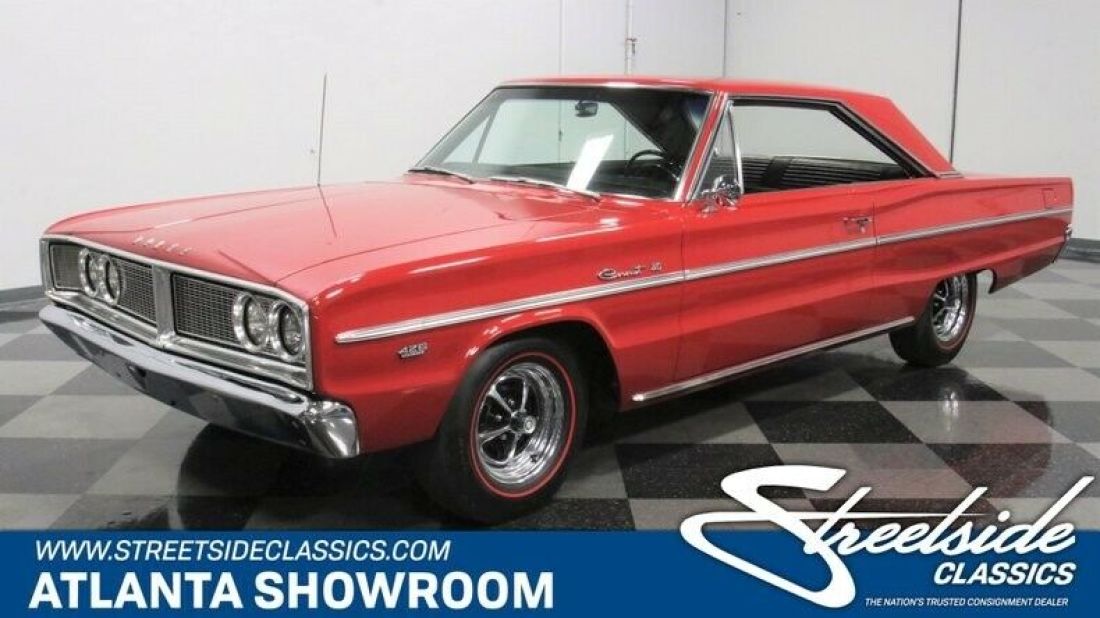 classic vintage chrome mopar 440 426 hemi v8 auto transmission red 1966 Dodge Coronet 440