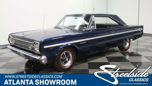 classic vintage chrome mopar 440 v8 big block auto transmission blue 1966 Plymouth Belvedere II --