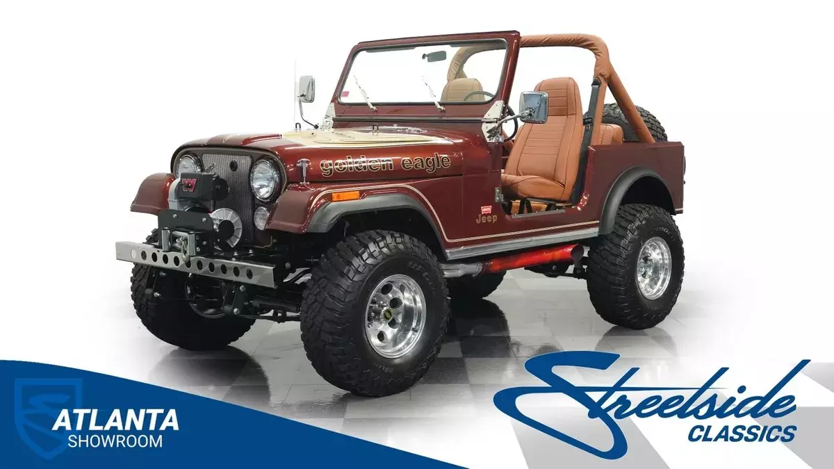 classic vintage chrome mopar cj7 401 v8 manual transmission 4x4 1984 Jeep CJ Golden Eagle Tribute