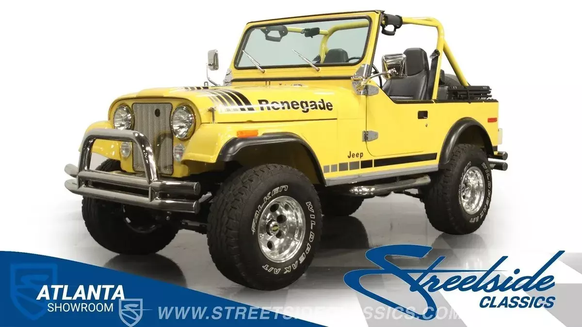 classic vintage chrome mopar cj7 4x4 304 v8 auto transmission yellow 1977 Jeep CJ