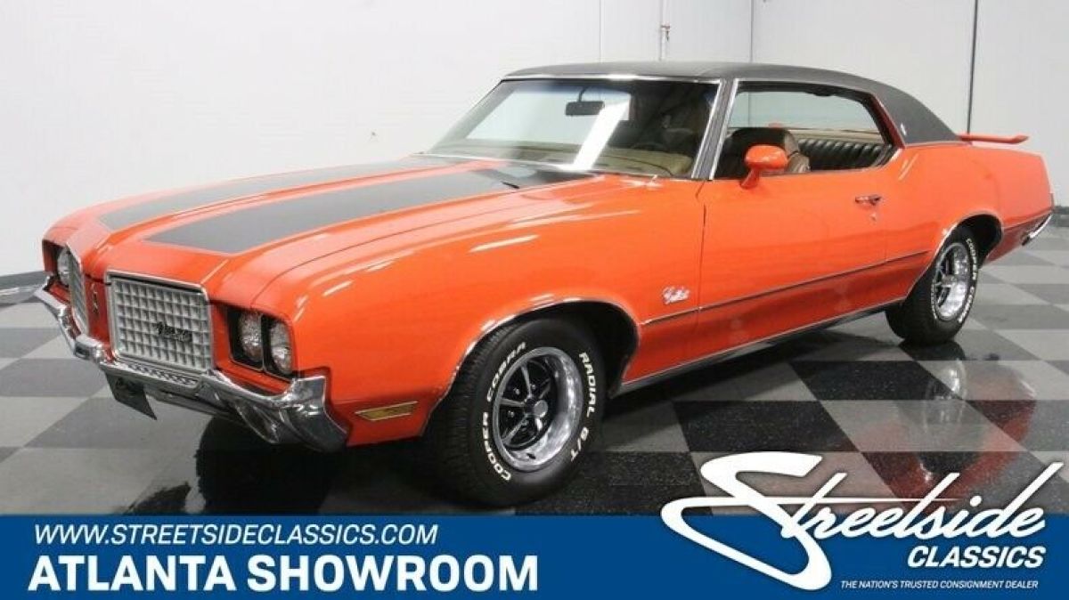 classic vintage chrome olds supreme 350 v8 3-speed auto transmission flame orang 1972 Oldsmobile Cutlass Supreme