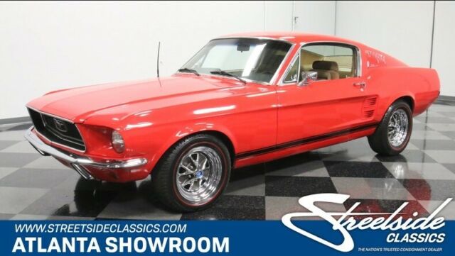 classic vintage chrome pony fomoco fastback red and tan 351 v8 auto transmission 1967 Ford Mustang Fastback