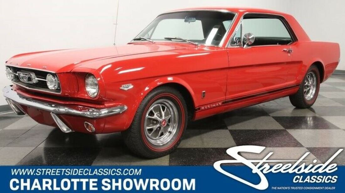 classic vintage chrome pony muscle car automatic vinyl interior HiPo 1966 Ford Mustang GT K-Code