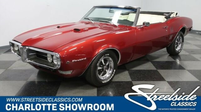classic vintage chrome ragtop bird burgundy white PMD BF Goodrich 1st gen 1968 Pontiac Firebird Convertible