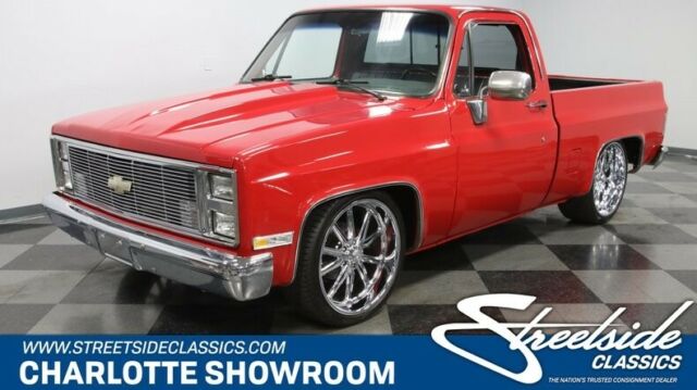 classic vintage chrome red gray aluminum heads MSD Flowmaster Hurst 1985 Chevrolet C-10 --