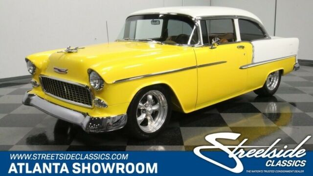 classic vintage chrome restomod chevy big block 502 Crate v8 700r4 yellow white 1955 Chevrolet Bel Air/150/210 Restomod