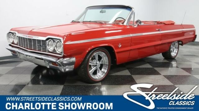 classic vintage chrome restored drop rag top red interior Cragar SS manual 1964 Chevrolet Impala SS 409 Convertible