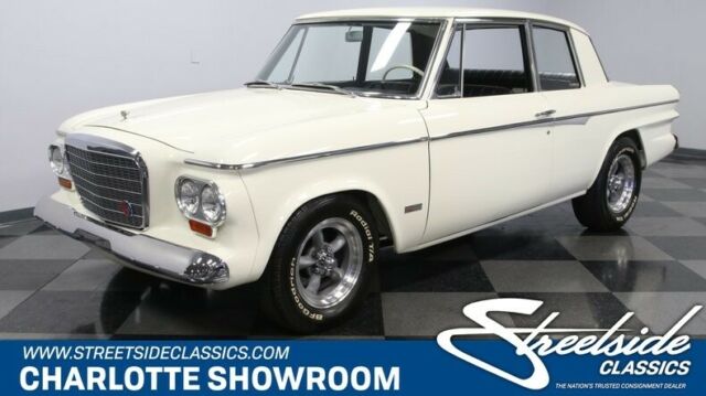 classic vintage chrome restored factory Paxton supercharger Ermine White 1963 Studebaker Lark R2 Supercharged
