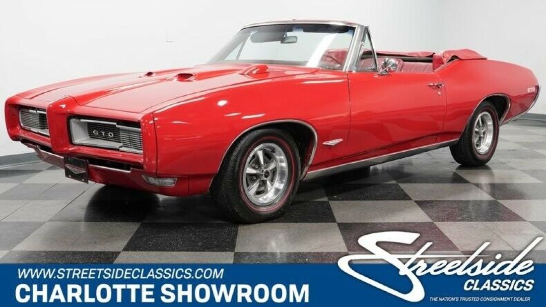 classic vintage chrome restored muscle car drop rag top automatic MSD PMD 1968 Pontiac GTO Convertible