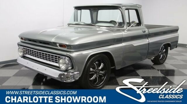 classic vintage chrome restored stroker sbc chevy gray black carpet wooden bed 1963 Chevrolet C-10 Big Back Window
