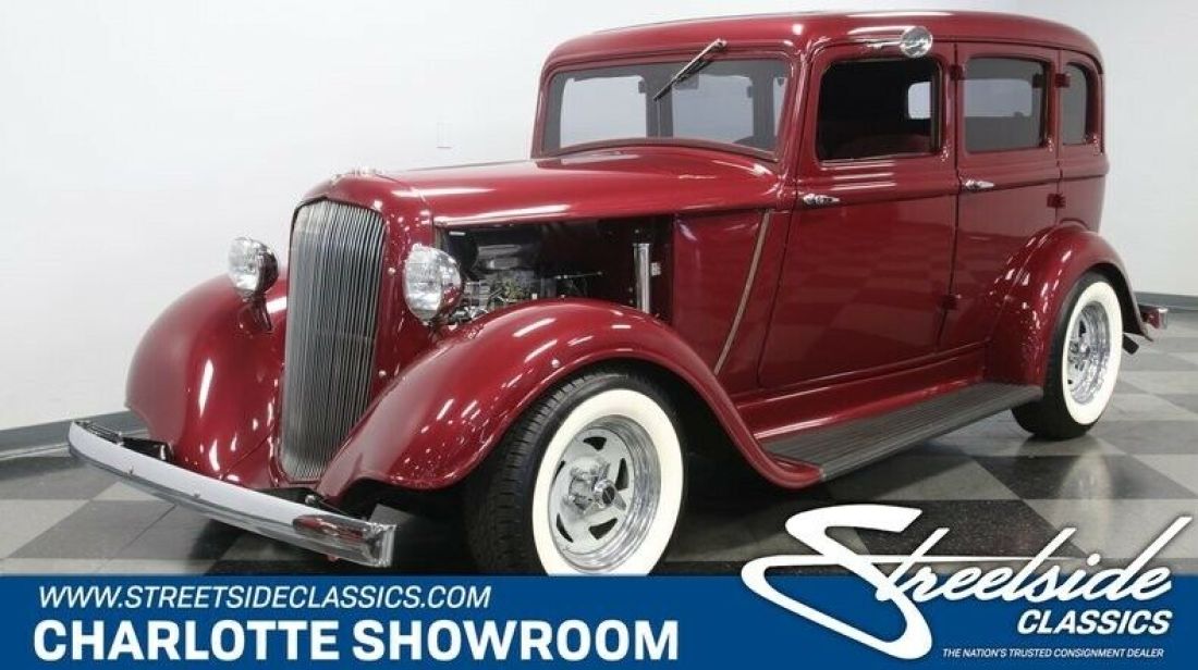 classic vintage chrome restored wedding wide white wall VDO 1933 Plymouth PC 4 Door Sedan