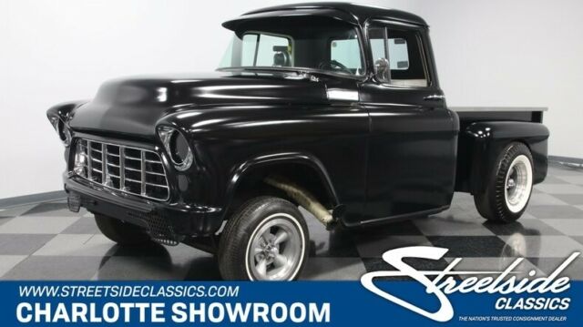 classic vintage chrome satin black finish white vinyl side pipes diamond plate 1955 Chevrolet Other Pickups Gasser