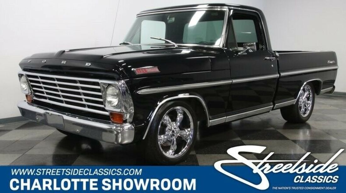 classic vintage chrome short bed fuel injection houndstooth interior Sunpro 1967 Ford F-100 Ranger