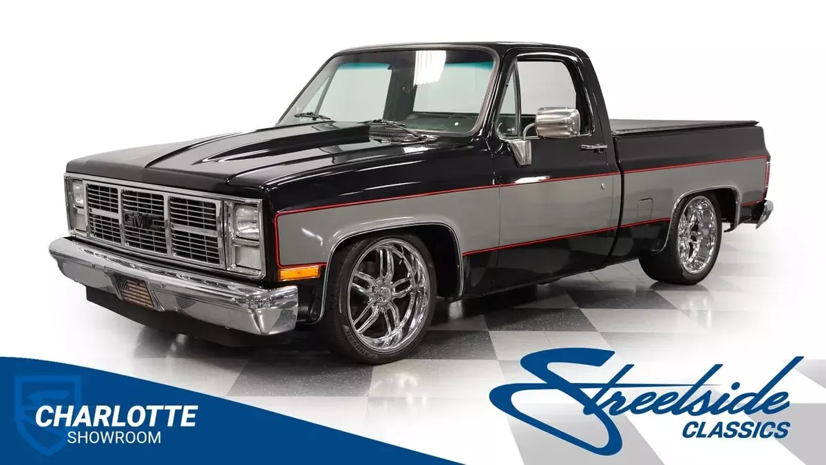 classic vintage chrome short bed truck square body automatic transmission lowere 1987 GMC Sierra 1500 LS Restomod
