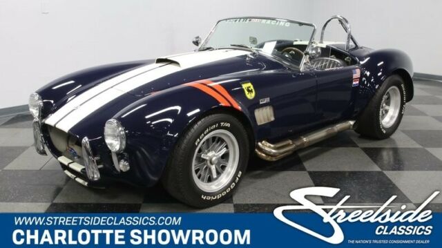 classic vintage chrome side oiler Halibrand Holley blue white black 1965 Shelby Cobra ERA