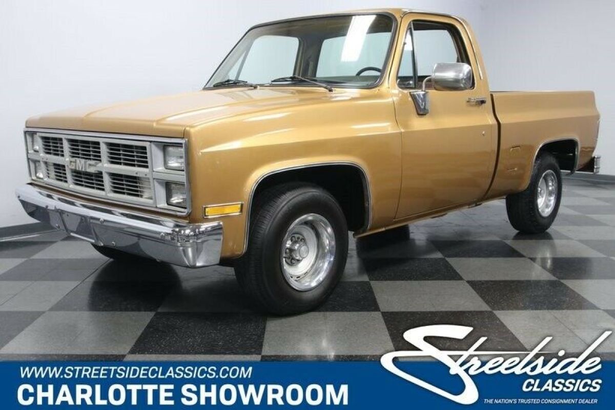 classic vintage chrome square body sbc automatic tan vinyl interior 1984 GMC Sierra 1500