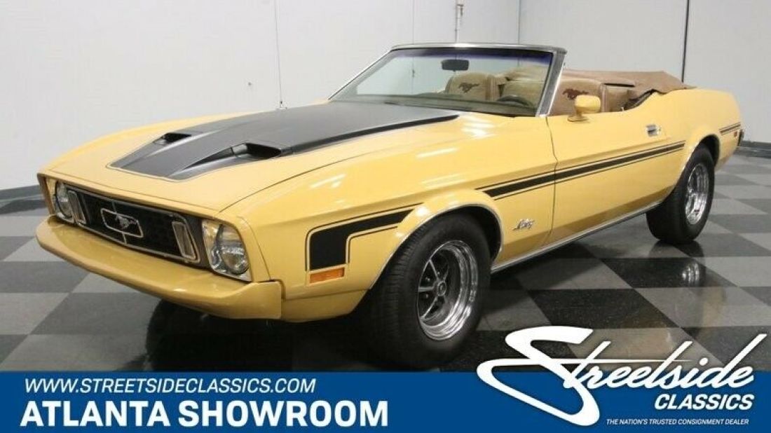 classic vintage chrome stang fomoco convertible 302 v8 3-speed auto transmission 1973 Ford Mustang Convertible