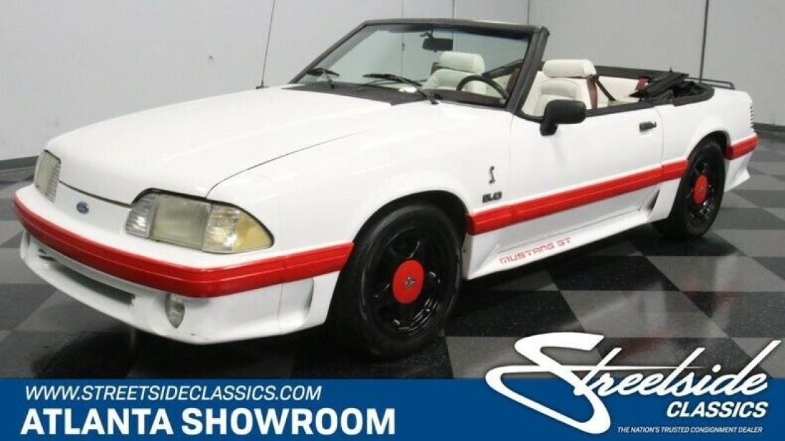 classic vintage chrome stang gt convertible foxbody 5.0 liter v8 auto trans whit 1993 Ford Mustang GT Convertible