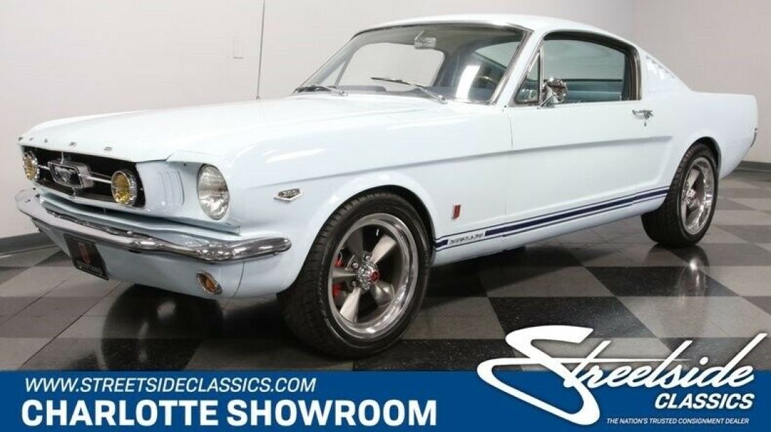 classic vintage chrome Stang pony manual transmission vinyl interior muscle car 1965 Ford Mustang GT