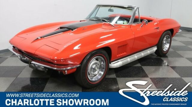 classic vintage chrome stinger roadster side pipes big block chevy vette black 1967 Chevrolet Corvette L36 427/390HP Convertible