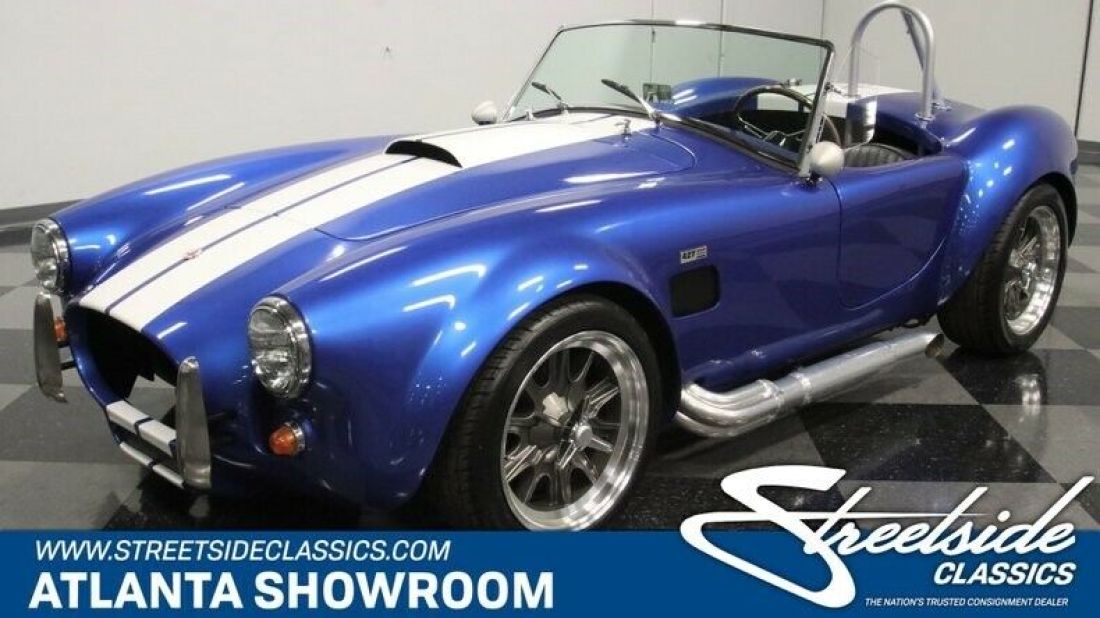 classic vintage chrome street beast 5.0 liter v8 manual transmission blue 1966 Shelby Cobra Street Beast