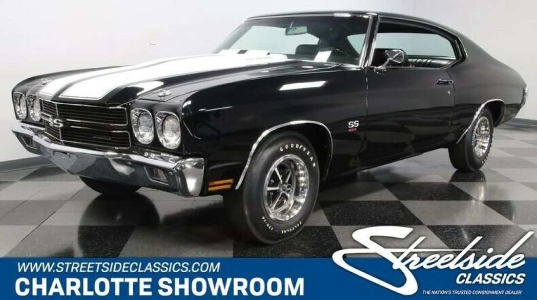 classic vintage chrome super sport Chevy BBC cowl induction hood muscle car 1970 Chevrolet Chevelle SS 454 LS6
