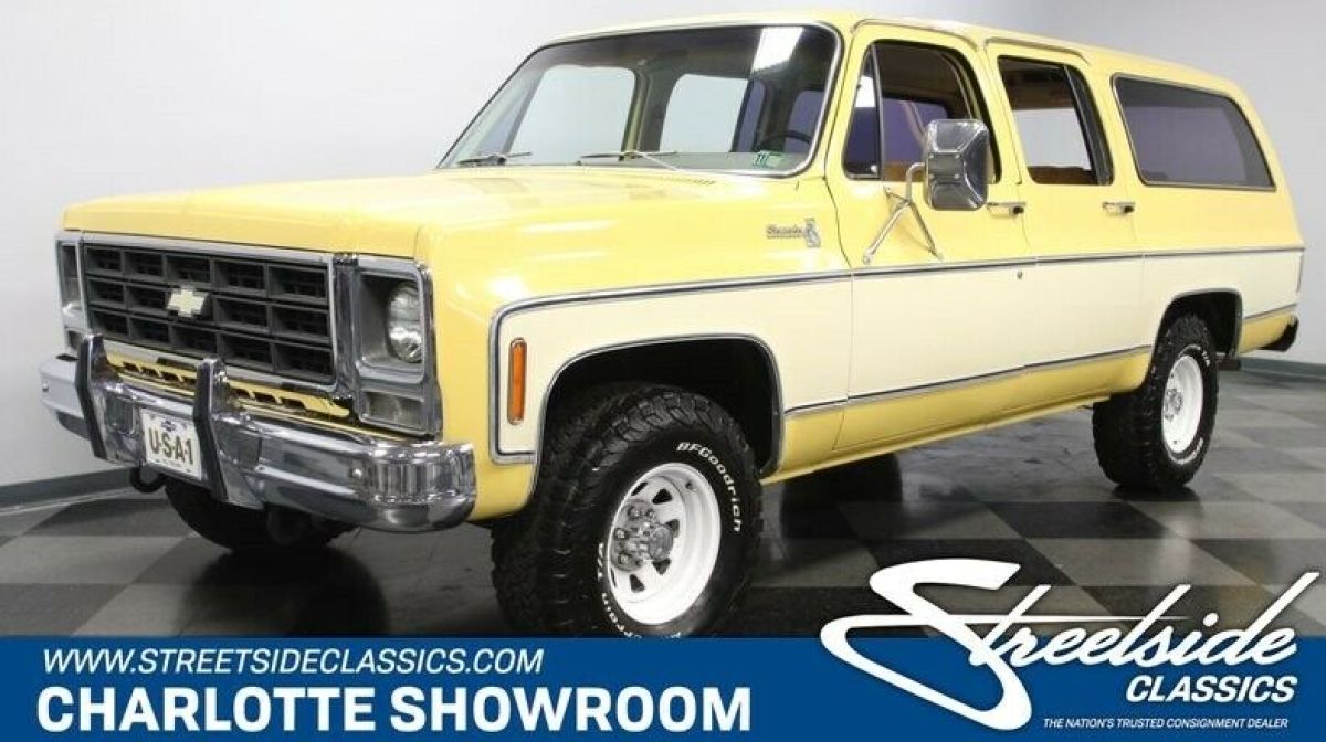 classic vintage chrome SUV 3 row seating low mileage 2 tone 4 wheel drive chevy 1979 Chevrolet Suburban 4x4 Trailering Special