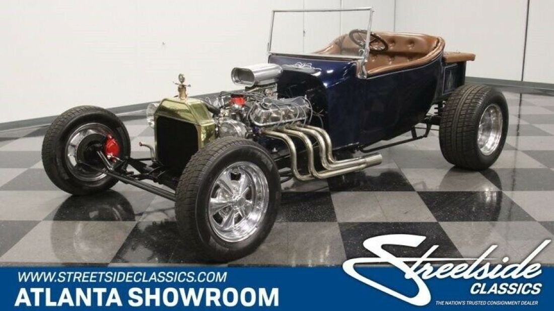classic vintage chrome t-bucket fomoco 302 v8 auto transmission blue 1923 Ford T-Bucket