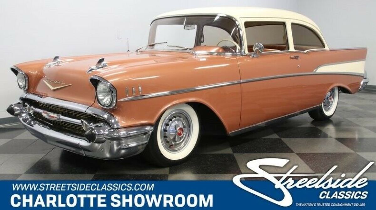 classic vintage chrome tri 5 fuel injected Holley Sniper automatic 1957 Chevrolet Bel Air/150/210