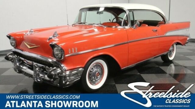 classic vintage chrome tri five bel air 283 v8 auto transmission matador red 1957 Chevrolet Bel Air/150/210 --