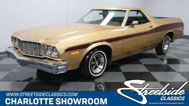 classic vintage chrome trim white wall tires brown tan fomoco 1976 Ford Ranchero GT