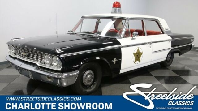 classic vintage chrome tv show car FoMoCo red interior police light 1963 Ford Galaxie 500 Mayberry Police Car