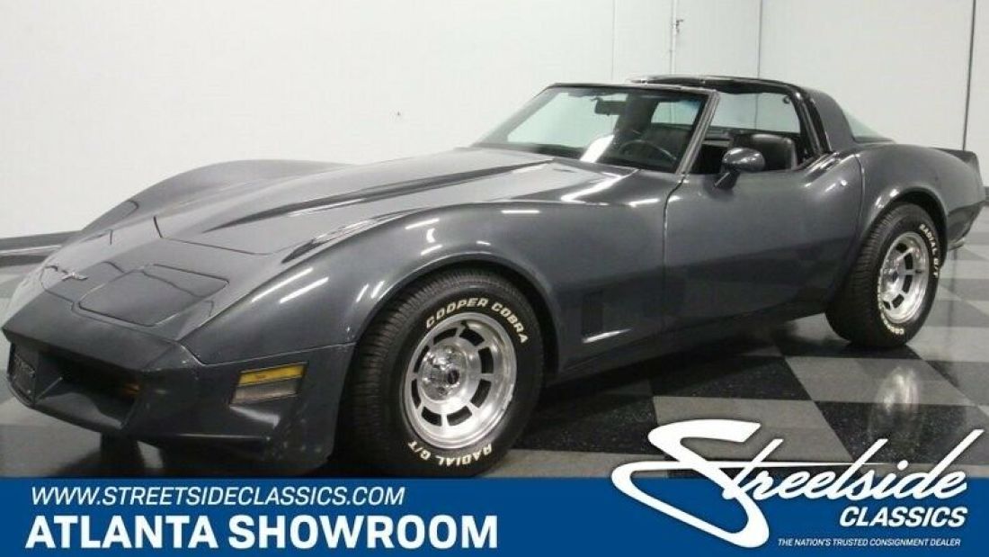 classic vintage chrome vette chevy 350 v8 maunal transmission charcoal gray meta 1981 Chevrolet Corvette