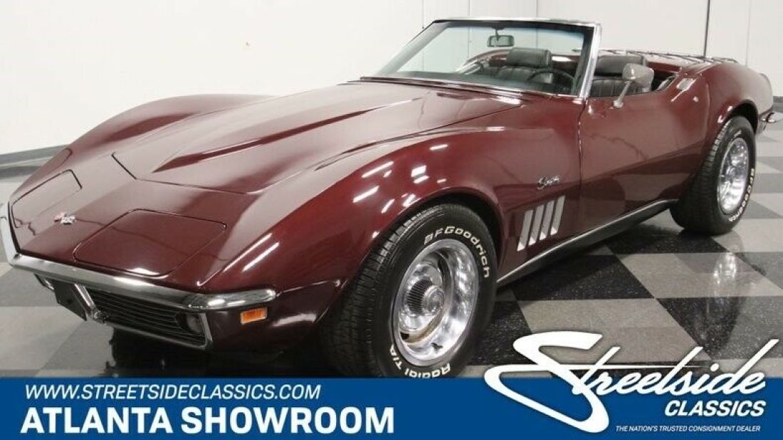 classic vintage chrome vette convertible 350 v8 manual transmission maroon 1969 Chevrolet Corvette Convertible