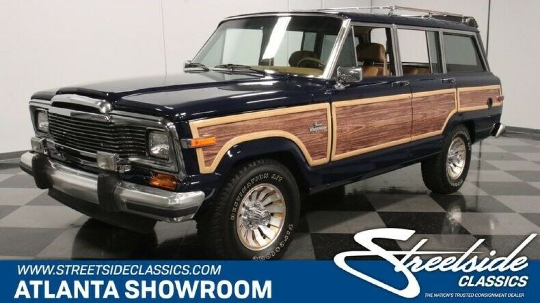 classic vintage chrome wagoneer suv 360 v8 auto transmission blue 1985 Jeep Wagoneer