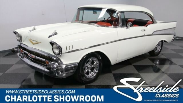 classic vintage chrome white black red interior tri 5 American Racing Edelbrock 1957 Chevrolet Bel Air/150/210 Hard Top