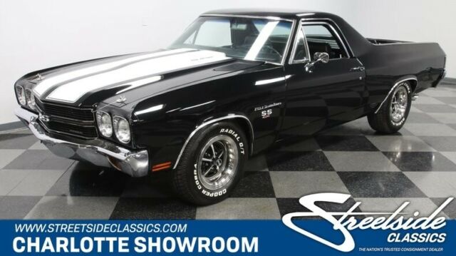 classic vintage chrome white stripes black interior TCI chevy bbc Edelbrock 1970 Chevrolet El Camino SS Tribute