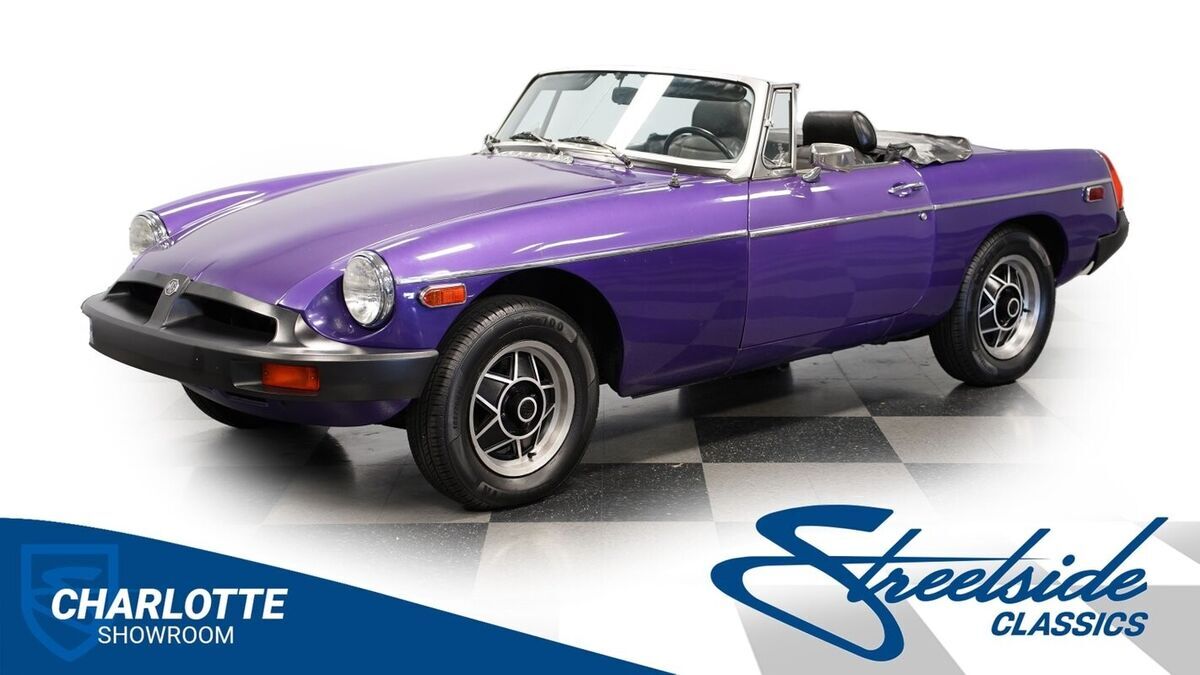 classic vintage drop rag top convertible British compact sports car manual trans 1977 MG MGB