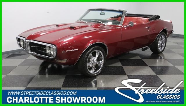 classic vintage drop top convert chrome bird red black top Edelbrock flowmaster 1968 Pontiac Firebird 400 Convertible