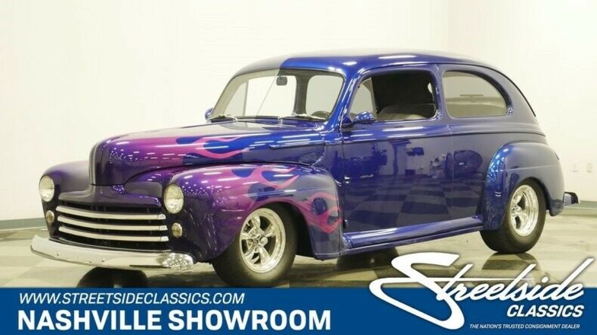 Classic vintage Ford Street rod hot rod small block Chevy 1948 Ford Tudor Sedan