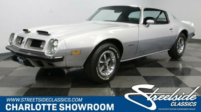 classic vintage low miles muscle car Sterling Silver black vinyl interior 1975 Pontiac Firebird Formula 350