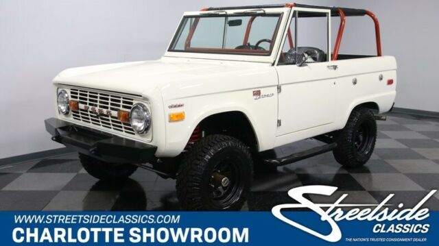 classic vintage MSD hydroboost roll cage Wimbledon White black vinyl interior 1973 Ford Bronco 4x4 Fuel Injected