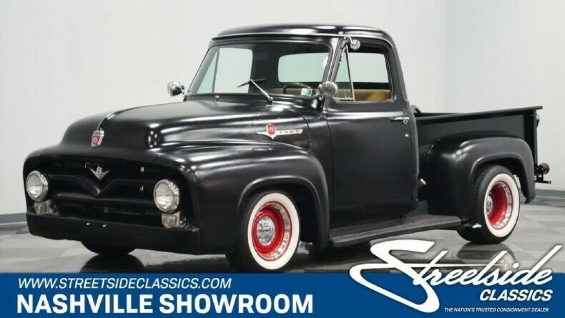Classic vintage pickup supercharged 5.0L V8 5 speed manual transmission 1955 Ford F-100 Restomod