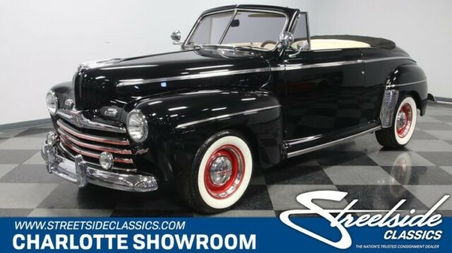 classic vintage post war chrome black red white drop top FOMOCO Edelbrock 1946 Ford Other Convertible Coupe